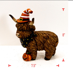 Halloween Highland Cow with Hat