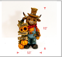 Fall Highland Cow with Sign