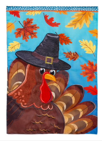 Turkey Time Applique Flag
