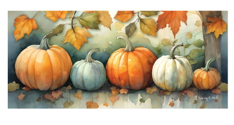 Watercolor Pumpkin Patch Mat