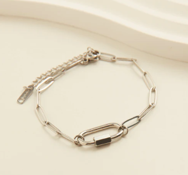 Paperclip Chain Carabiner Bracelet