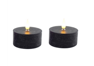 Lg Black LED Oversized Tea Lights
