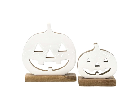 White Enamel Jack O Lanterns