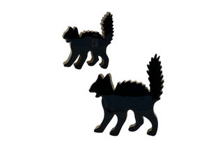 Black Enamel Halloween Cat