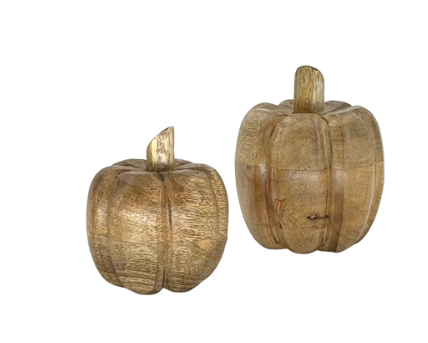 Carved Wood Pumpkin