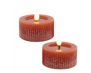 Large Orange LED Oversized Tea Lights