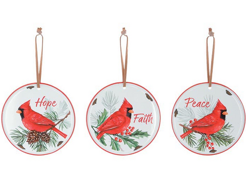 Tin Cardinal Ornament