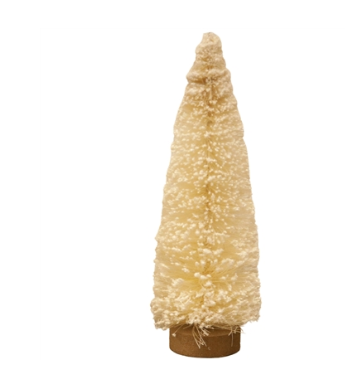 Flocked Tan Bottlebrush Tree