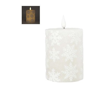 White Snowflake LED Pillar (3 sizes)