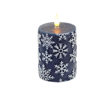 Blue Snowflake LED Pillar (3 sizes)