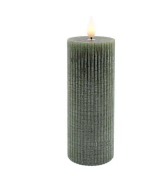 Green Ridged LED Votive (2 sizes)