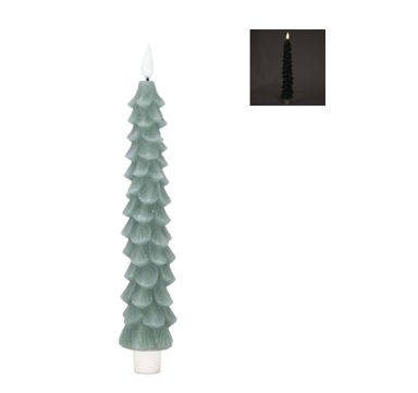 Green Christmas Tree LED Taper