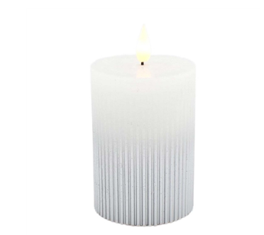 Silver/White Ridged LED Pillar (2 sizes)