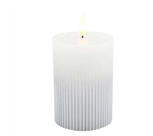 Silver/White Ridged LED Pillar (2 sizes)