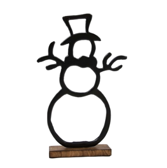 Black Metal Cutout Snowman