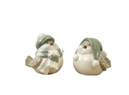 Brown and Silver Resin Birds