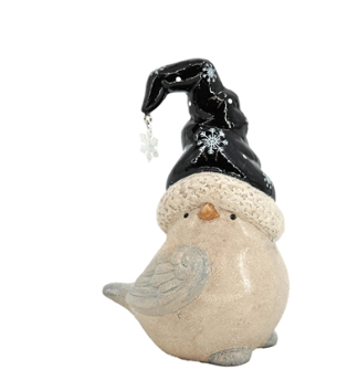Resin Bird w/Snowflake Stocking