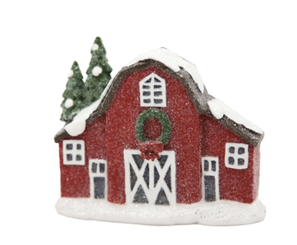 Resin Snowy Barn