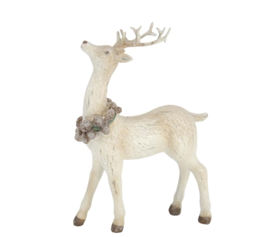 Resin Deer w/Neck Wreath