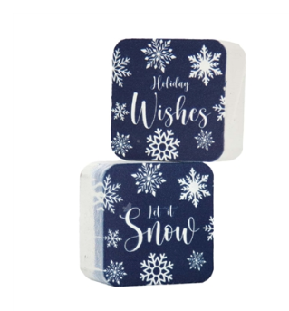Mini Sq Dark Blue Snowflake Blo