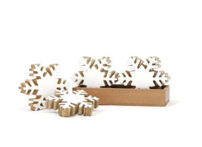 Plain White Enamel Snowflake