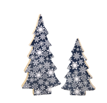 Blue Snowflake Tree Block