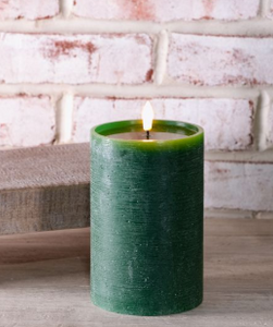 Dk Green LED Candle - Melted Center -(multiple sizes)