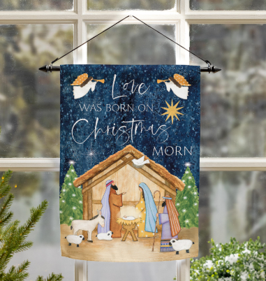 Love Was Born Suede Garden Flag