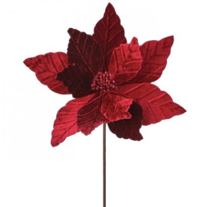 VELVET GLITTER CENTER POINSETTIA