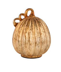 Glass Pumpkin W/ Fancy Curl Stem (2 styles)