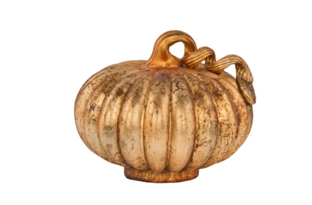 Glass Pumpkin W/ Fancy Curl Stem (2 styles)