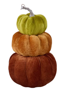 Stacked Velvet Pumpkin Tower (x3)