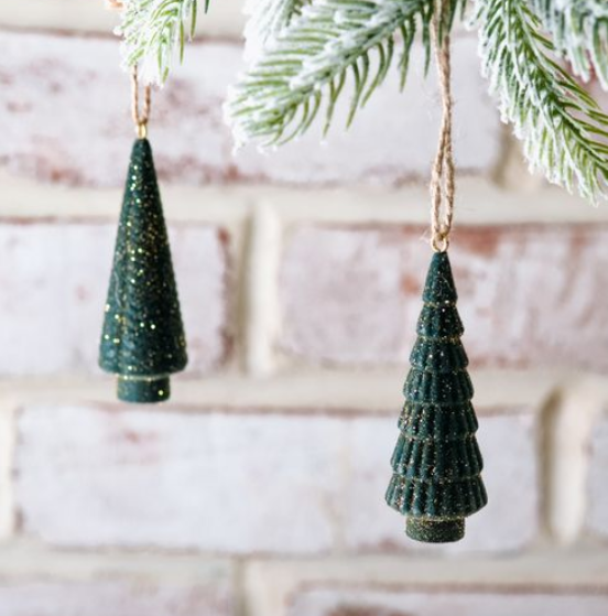 GREEN VELVET TREE ORNAMENT