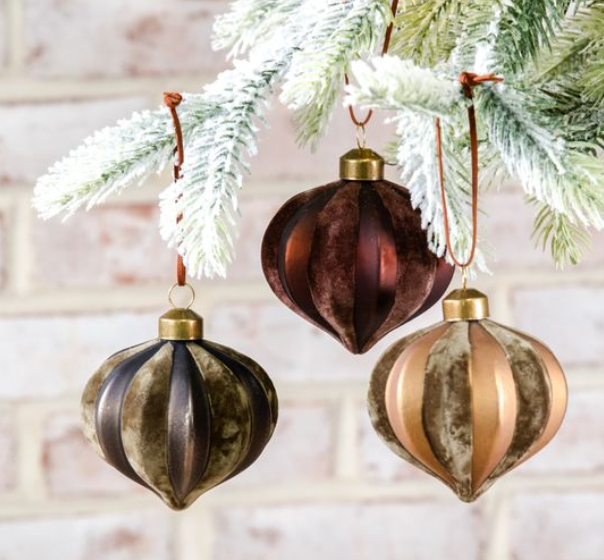Velvet & Glass Teardrop Ornament
