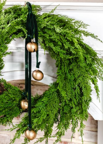 Burnt Gold/Green Velvet 4 Bell Hanger