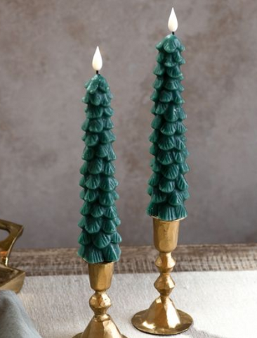 2 PC LED TAPER TREE CANDLE SET