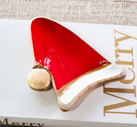 SANTA CAP MANGO WOOD DISH