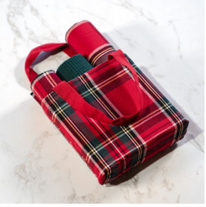 TARTAN PLAID TOWEL W/BAG