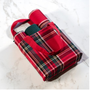 TARTAN PLAID TOWEL W/BAG