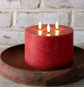 Red LED Candle - Melted Center (multiple sizes)