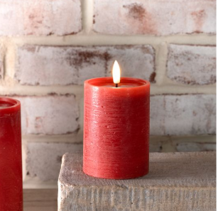 Red LED Candle - Melted Center (multiple sizes)