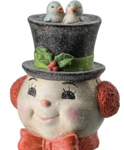 PULP SNOWMAN HEAD W/BIRD