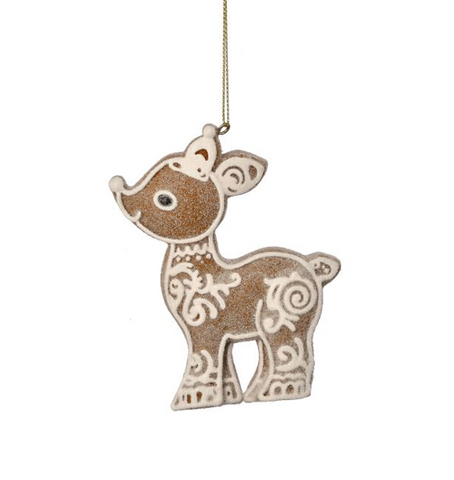 RESIN GBREAD DEER ORNAMENT