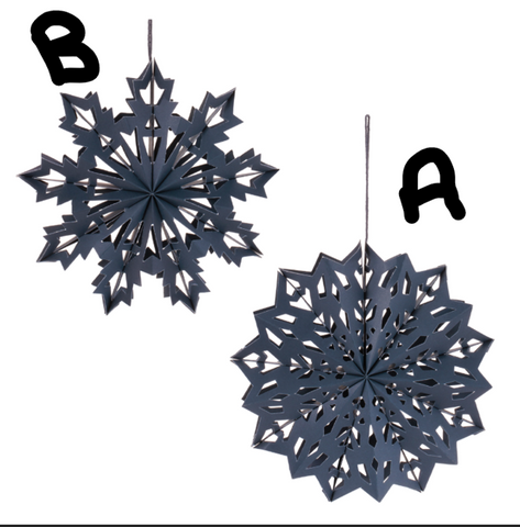 Blue Paper Snowflake Ornament