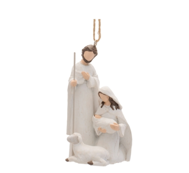 Holy Family Ornament 4”H Resin