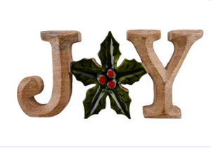 WOOD JOY W/HOLLY/BERRY