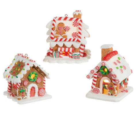 Lighted Gingerbread House Ornament