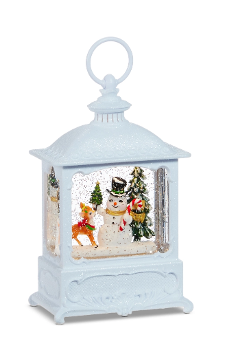 Vintage Snowman Lighted Water Lantern