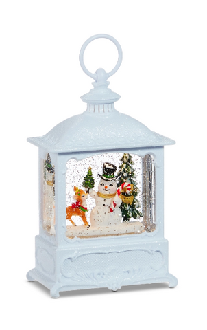 Vintage Snowman Lighted Water Lantern