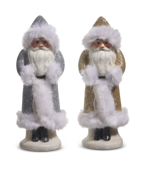 Gold and Silver with Fur Trim Santa